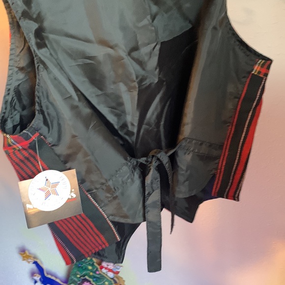 Vintage nwt vest notations holiday dapper plaid check - Picture 4 of 4